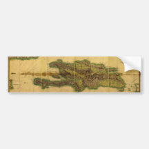 Classic 1805 Antiquarian Map of Hispaniola Bumper Stickers