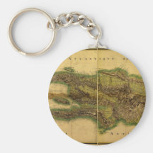 Classic 1805 Antiquarian Map of Hispaniola Key Chains