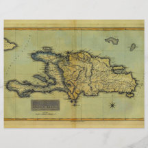 Classic 1823 Antiquarian Map of Hispaniola & Haiti Flyer Design