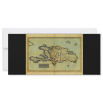 Classic 1823 Antiquarian Map of Hispaniola & Haiti Rack Card Design