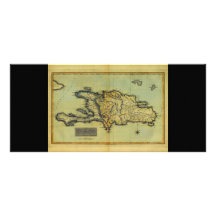 Classic 1823 Antiquarian Map of Hispaniola & Haiti Rack Card Design