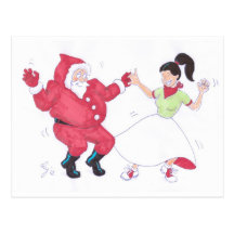 Classic 1950s Jive Dancing Christmas Post Card