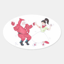 Classic 1950s Jive Dancing Christmas Stickers