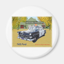 Classic 1955 Ford Police car Refrigerator Magnets
