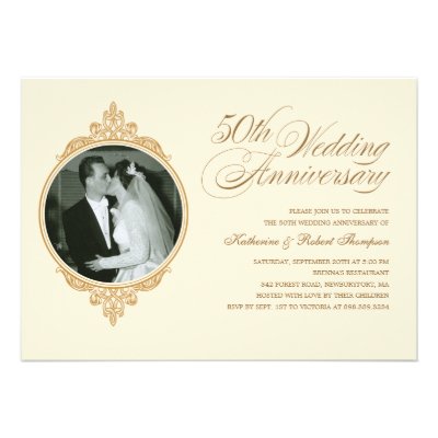 Classic 50th Anniversary Photo Invitations