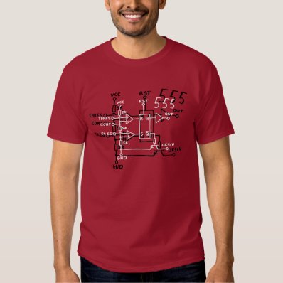 Classic 555 Timer Chip Schematic Circuit Tee Shirt