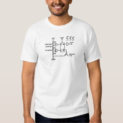 Classic 555 Timer Chip Schematic Circuit Tee Shirt