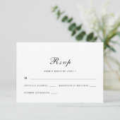 Classic And Elegant Script Black And White Wedding RSVP Card Zazzle