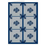 Classic Antiquarian Delft Blue Tile - Floral Motif Card