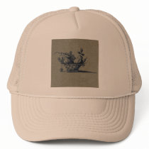 Classic Antiquarian Delft Blue Tile - Fruit Basket Trucker Hat
