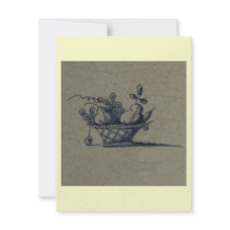 Classic Antiquarian Delft Blue Tile - Fruit Basket Invites
