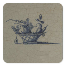 Classic Antiquarian Delft Blue Tile - Fruit Basket Stickers