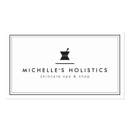 Classic Apothecary Holistic Medicine White Business Cards (front side)