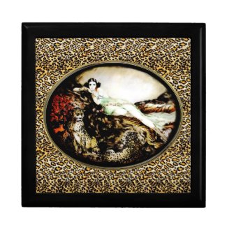 Classic Art Icart Lounging Leopard Lady Gift Box