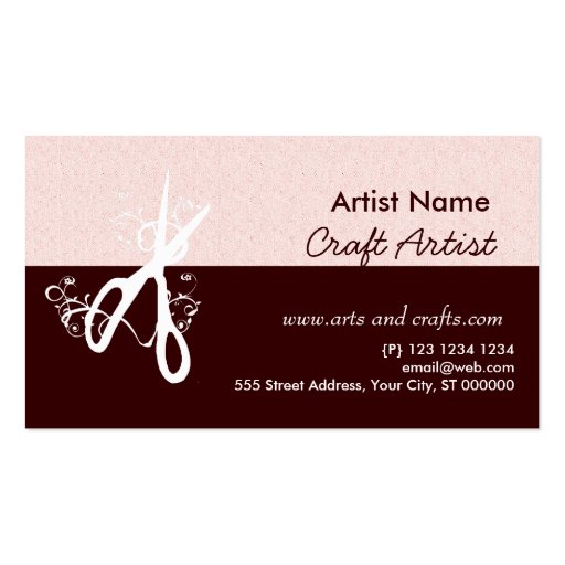 Classic Artist Arts and Crafts Business Card Template (front side)
