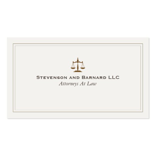 Classic Attorney Business Card (front side)