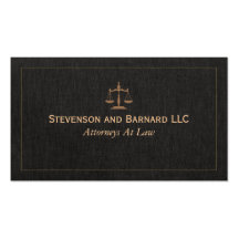 Classic Attorney Faux Linen Business Card