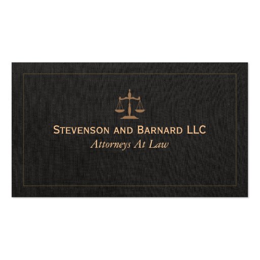 Classic Attorney Faux Linen Business Card (front side)