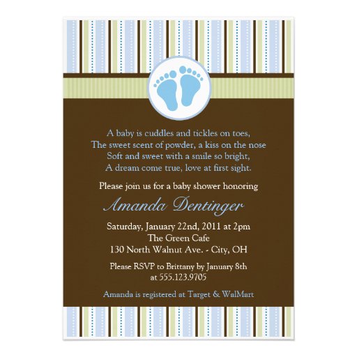 Classic Baby Feet Baby Shower Invitation (front side)