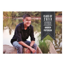 Classic Banner Graduation Photo Announcement