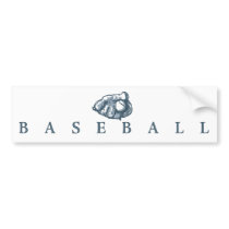 Classic Baseball with Glove Logo Bumper Sticker