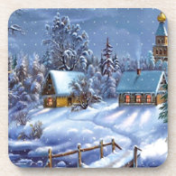 Classic, beautiful vintage Christmas picture Drink Coasters