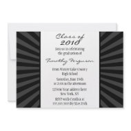 Classic black and gray graduation party invitation invitation