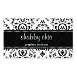Classic Black and White Damask Business Card business cards