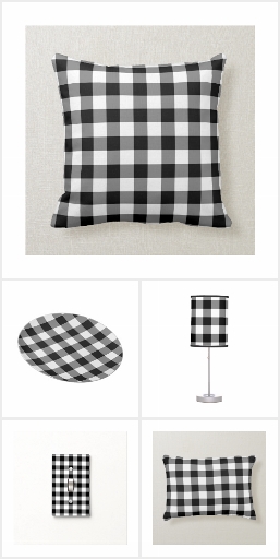 Classic Black and White Gingham Pattern Home Decor