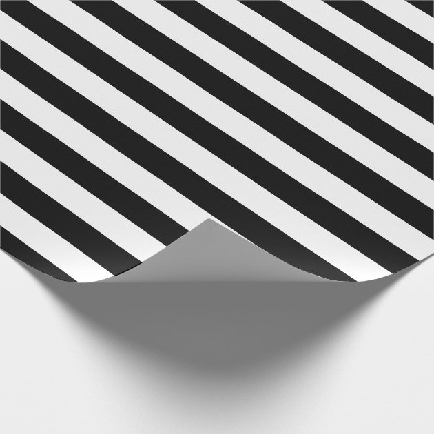 Classic Black and White Stripes Wrapping Paper 4/4