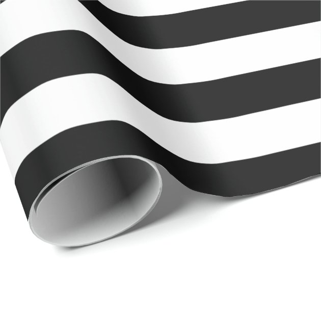 Classic Black and White Stripes Wrapping Paper 3/4