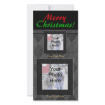 Classic Black Customizable Christmas Card photo cards
