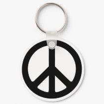 Classic Black Groovy Peace Symbol keychains