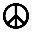 Classic Black Groovy Peace Symbol posters