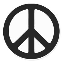 Classic Black Groovy Peace Symbol stickers by makelovenotwar Classic Black Groovy Peace Symbol stickers