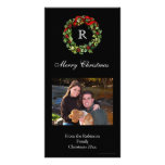 Classic Black Holly Wreath Photo Cards photo cards