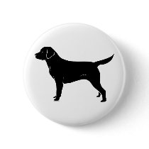Classic Black Labrador Retriever Silhouette Buttons