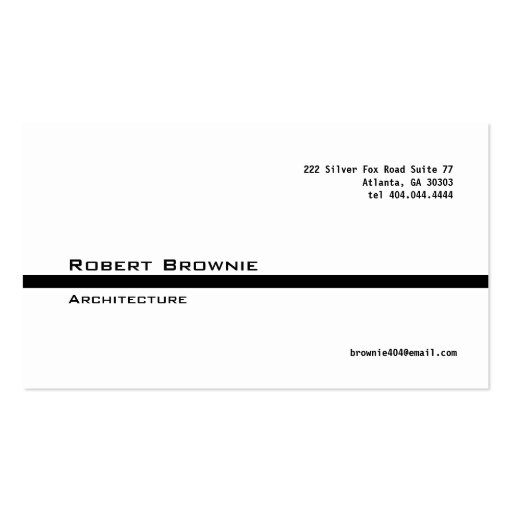 Classic Black Line Business Card (front side)