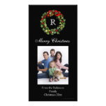 Classic Black Monogrammed Wreath Photo Cards photo cards