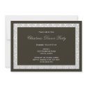 Classic black panel gray damask frame holiday invitation
