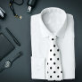 Classic Black Polka Dot Pattern on White Tie