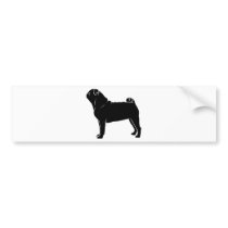 Classic Black Pug Design bumper stickers