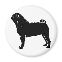 Classic Black Pug Design magnets