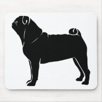 Classic Black Pug Design mousepads