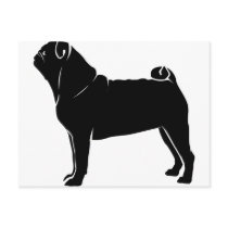 Classic Black Pug Design postcards