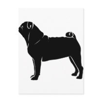 Classic Black Pug Design postcards