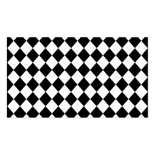 CLASSIC BLACK & WHITE DIAMOND PATTERN BUSINESS CARDS (back side)