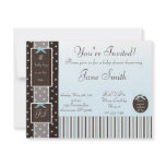 Classic Blue Boy Baby Shower Invitation