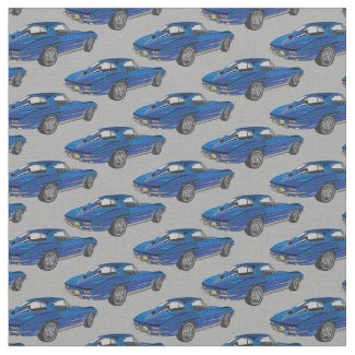 Classic Blue Corvette Design Fabric