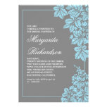 classic blue & gray bridal shower invitations invitations